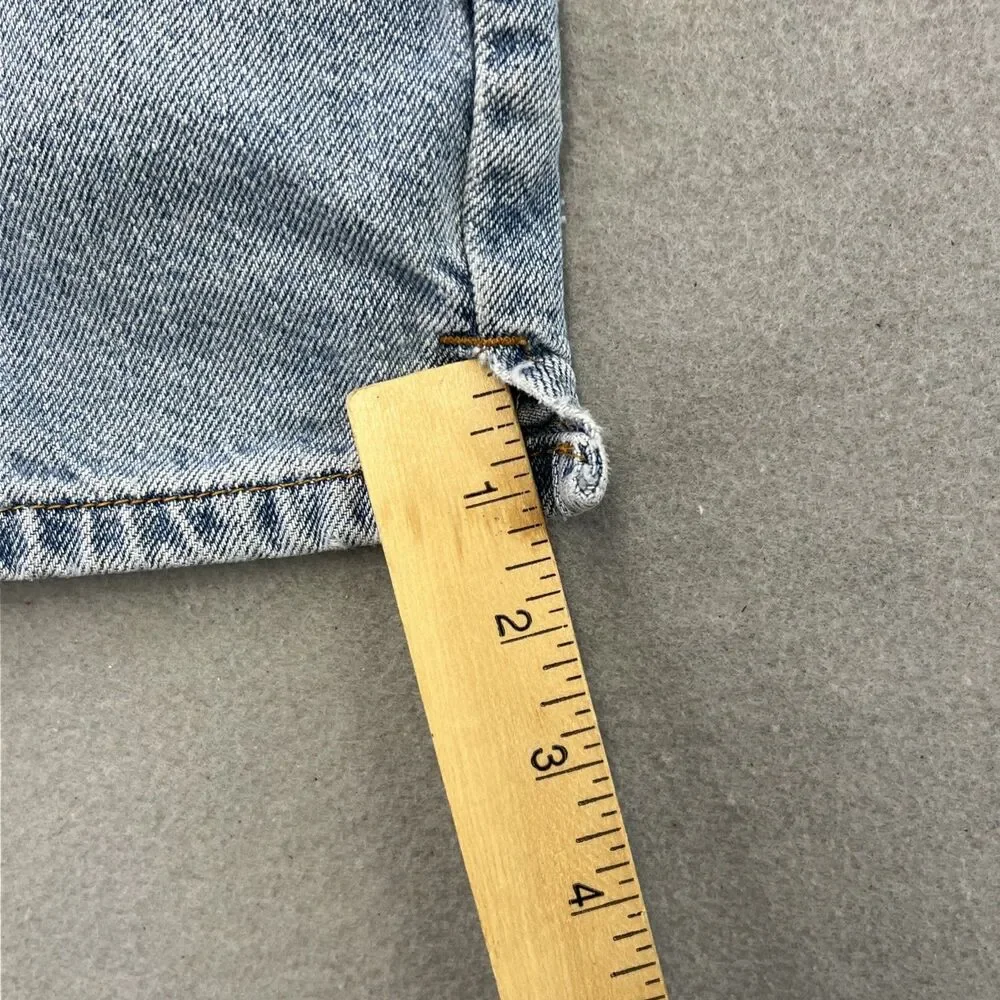 Levis 505 Blue Denim Jean Shorts Youth 6  Vintage White Tab 90s Kids Elastic